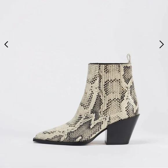 Aeyde Shoes Aeyde Kate Creamy Snake Print Ankle Boots Poshmark